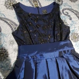 JH Evening blue tea length dress